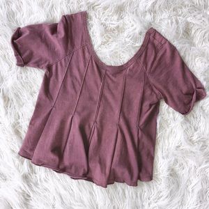 Pink Scoop Neck Flared Top